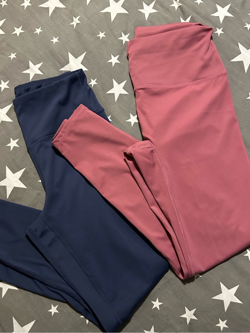 2 Pairs Leggings- Pink and Blue